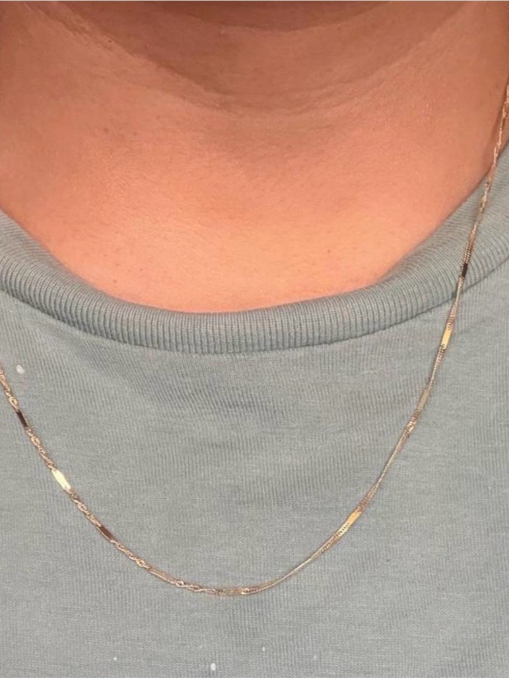 14k Delicate Gold Two-Tone Figaro Chain Necklace - Women Jewelry